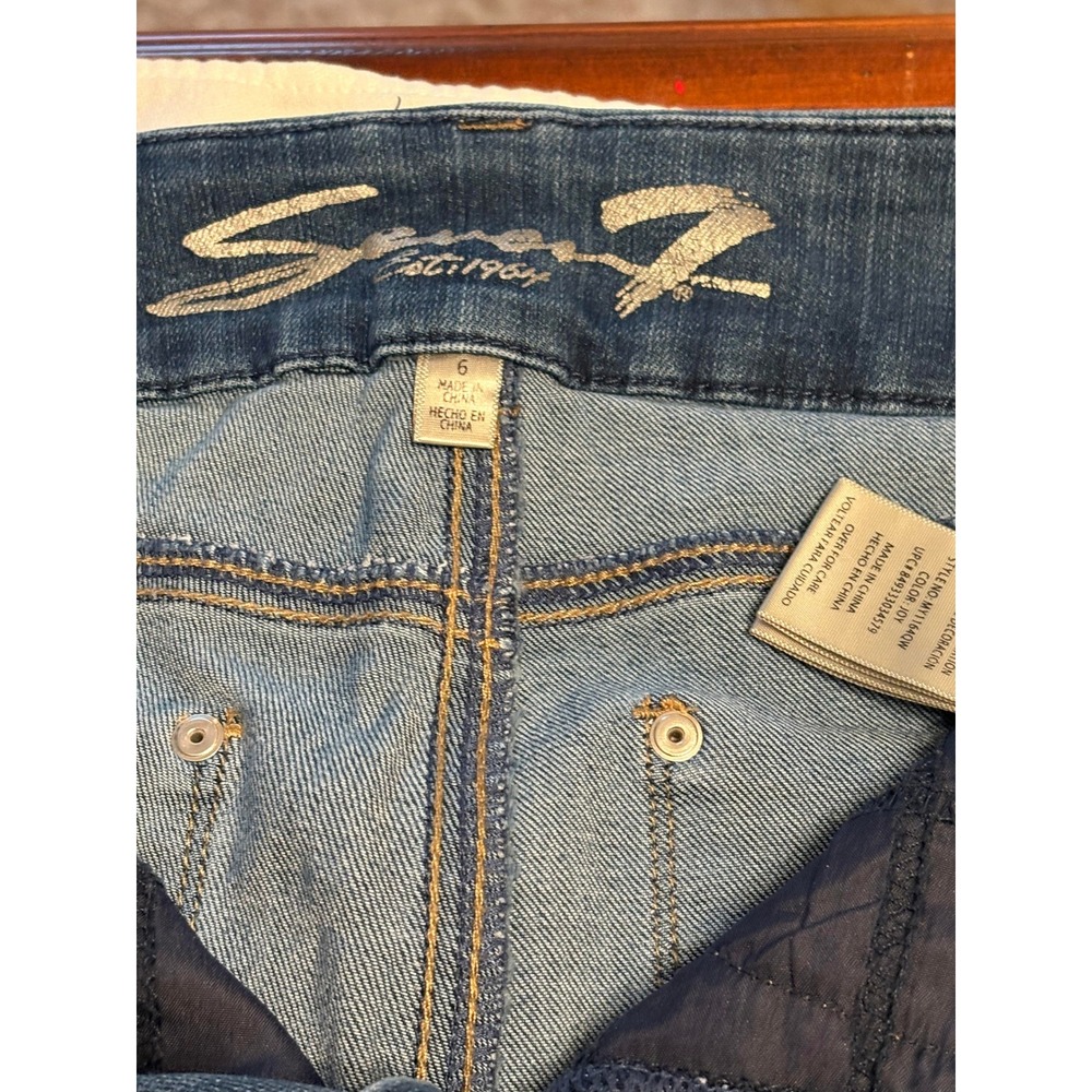 Seven7 Womens Skinny Jeans Medium Wash Blue Mid Rise Denim Size 6 MY11640W